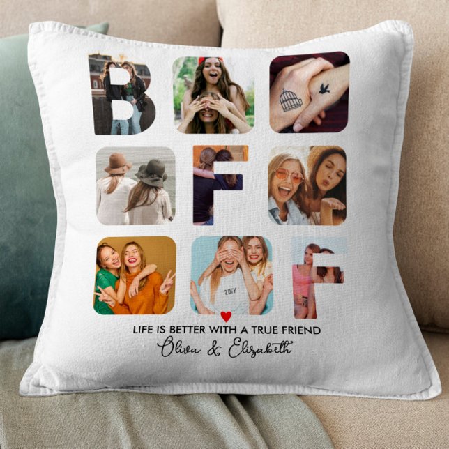 BFF Photo Collage Personalised Best Friends Bestie Cushion (Creator Uploaded)