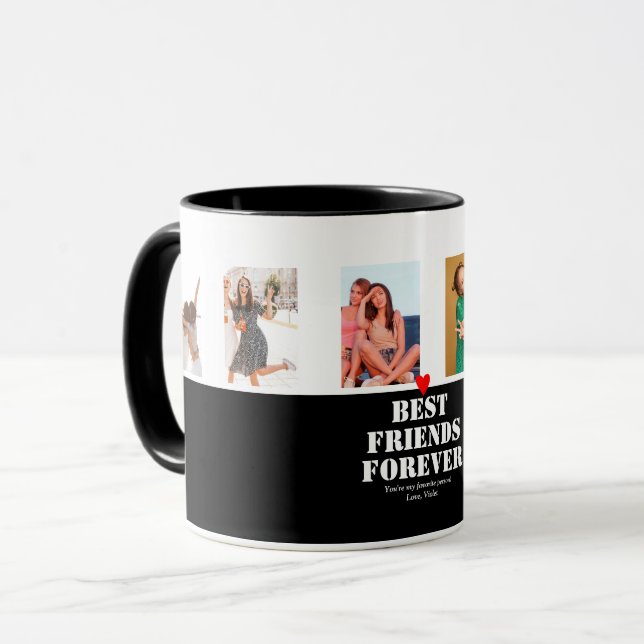 BFF Photo Collage Personalised Quote Best Friend Mug (Front Left)