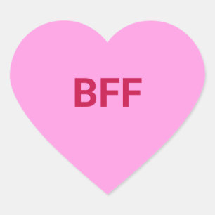BFF pink fun cute Valentine's Day conversation Heart Sticker
