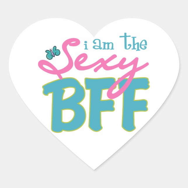 BFF Print Heart Sticker (Front)