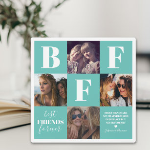 BFF Teal Besties Photo Collage Plaque