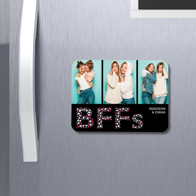 BFFs Best Friends Photo Personalised Name Girly Magnet (Creator Uploaded)