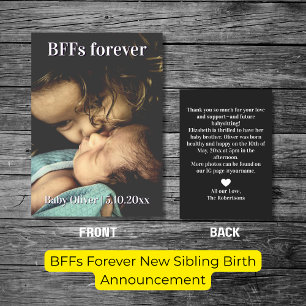 BFFs Forever New Sibling Birth Announcement