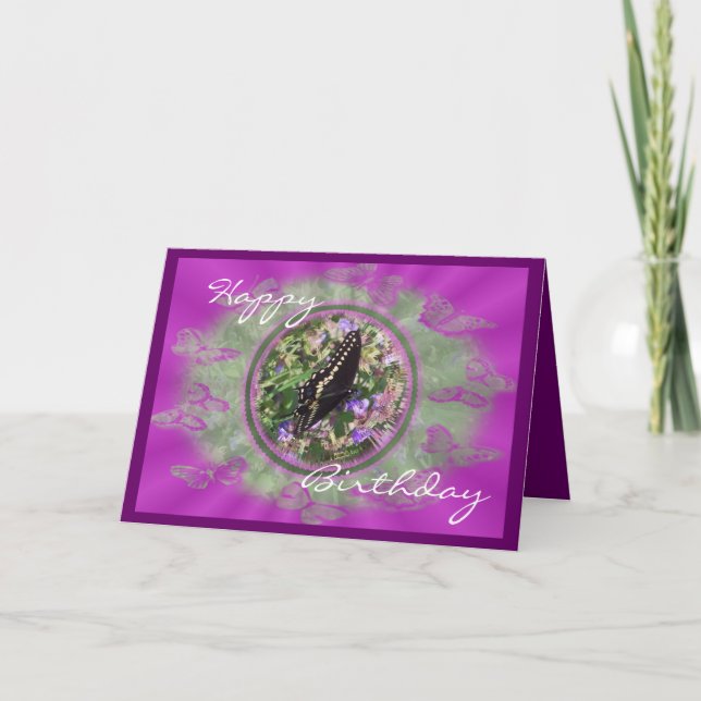 Bfly Medallion card- customise any occasion Card (Front)