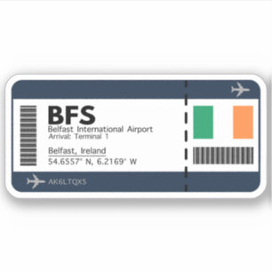 BFS Belfast Boarding Pass - Airport Ticket