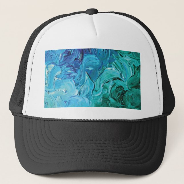 BG Painted Fine Art Abstract Design Art Background Trucker Hat (Front)