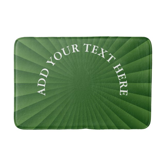 BG RAYS - green + your text & ideas Bath Mat (Front)