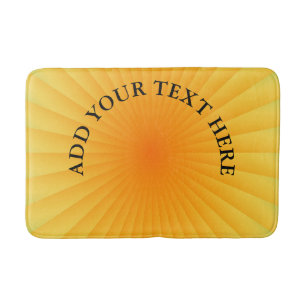 BG RAYS - yellow orange + your text & ideas Bath Mat