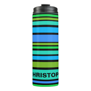 BG Stripes Pattern coloured II + your back & idea Thermal Tumbler
