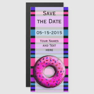 BG Stripes Pattern coloured III + your backg. Magnetic Invitation