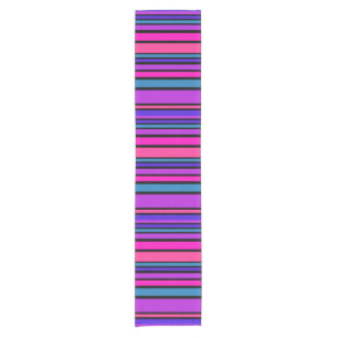 BG Stripes Pattern coloured III + your backgr. Short Table Runner
