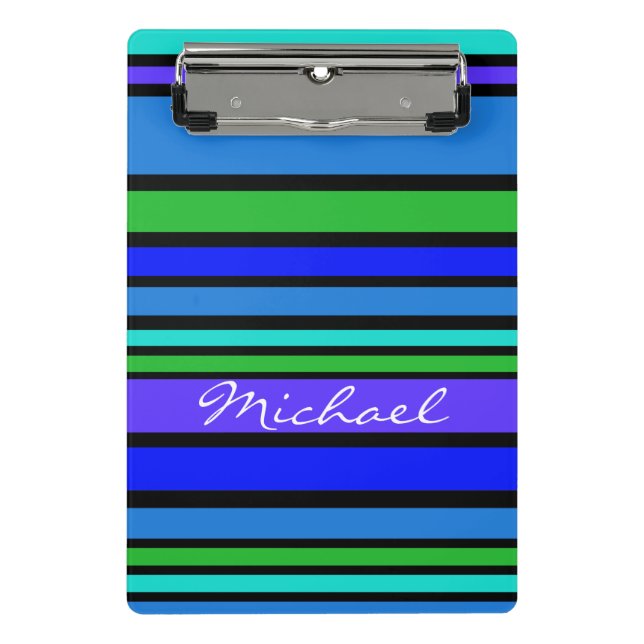 BG Stripes Pattern coloured IV + your back & idea Mini Clipboard (Front)