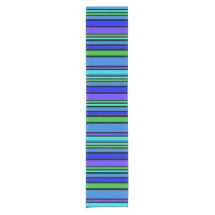 BG Stripes Pattern coloured IV + your backgr. Short Table Runner