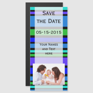 BG Stripes Pattern coloured IV + your background Magnetic Invitation