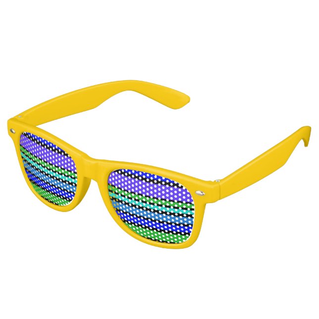 BG Stripes Pattern coloured IV + your background Retro Sunglasses (Angled)