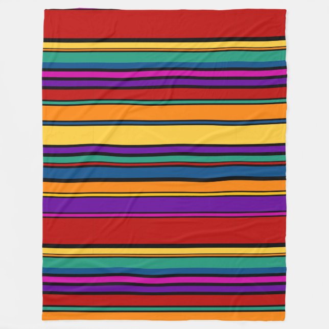 BG Stripes Pattern coloured IX + your background Fleece Blanket (Front)