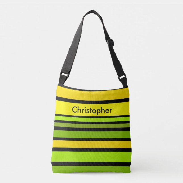 BG Stripes Pattern coloured V + your back & idea Crossbody Bag (Front)