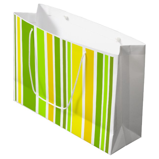 BG Stripes Pattern coloured V + your backgr. Large Gift Bag (Front Angled)