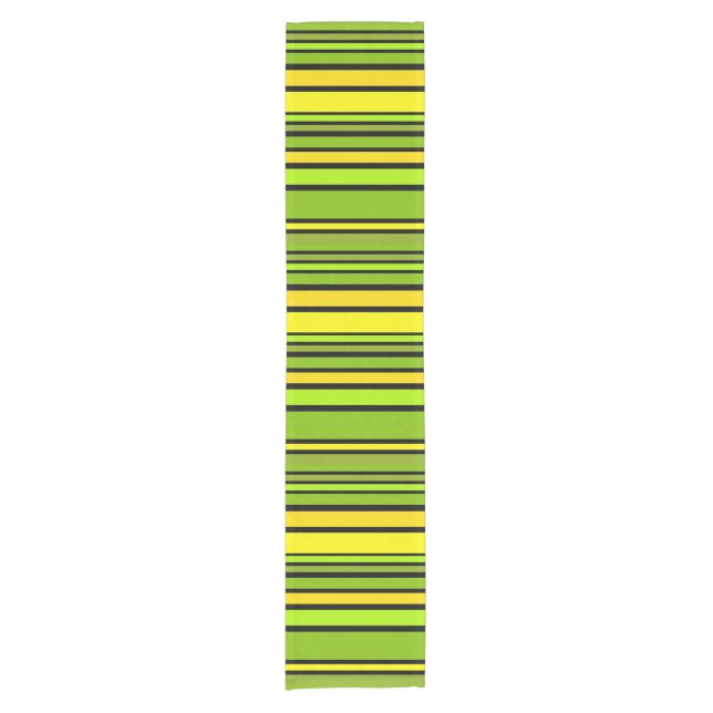 BG Stripes Pattern coloured V + your backgr. Short Table Runner (Front)