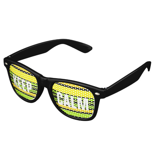 BG Stripes Pattern coloured V + your backgr. & tex Retro Sunglasses (Angled)