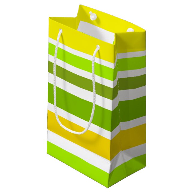 BG Stripes Pattern coloured V + your background Small Gift Bag (Front Angled)