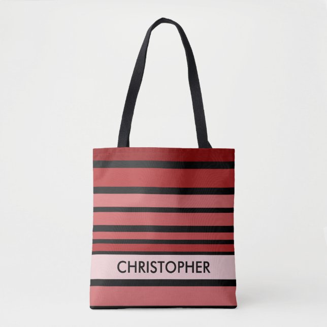 BG Stripes Pattern coloured VIII + your back & ide Tote Bag (Front)