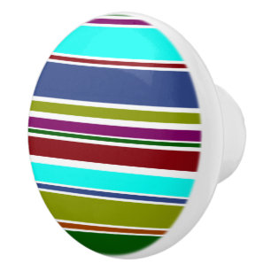 BG Stripes Pattern coloured X + your background Ceramic Knob