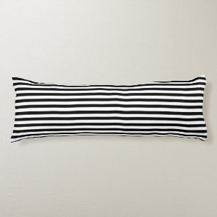 BG Stripes Pattern narrow black + your background Body Cushion