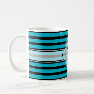 BG Stripes Pattern narrow black + your background Coffee Mug