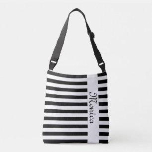BG Stripes Pattern wide white + your backg. & idea Crossbody Bag