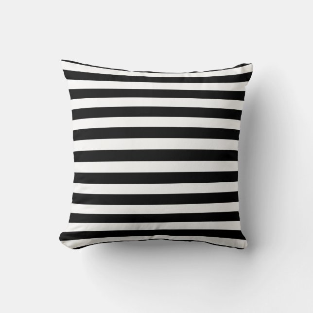 BG Stripes Pattern wride black + your background Cushion (Front)