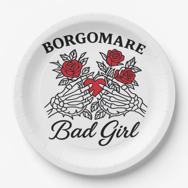Bgm Bad Girl II Classic - Skeleton Heart Hands  Paper Plate (Front)