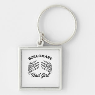 Bgm Bad Girl II Skeleton Heart Hands Edgy Vibe Key Ring
