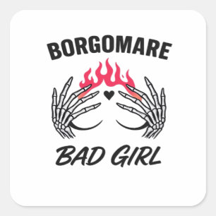 Bgm Bad Girl II - Skeleton Heart Hands Square Sticker