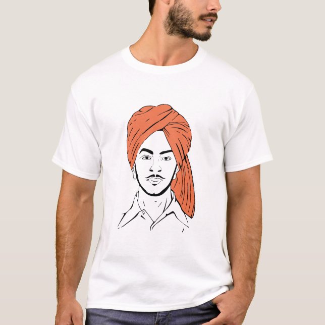 Bhagat Singh The Punjabi Indian Hero Freedom Fight T-Shirt (Front)