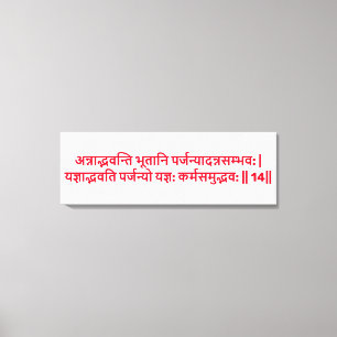 Bhagavad Gita: Chapter 3, Verse 14 Canvas Print
