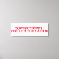 Bhagavad Gita: Chapter 3, Verse 16 Canvas Print