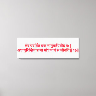 Bhagavad Gita: Chapter 3, Verse 16 Canvas Print