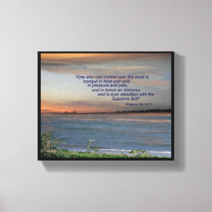 Bhagavad Gita Quote Canvas, “One who has control.. Canvas Print