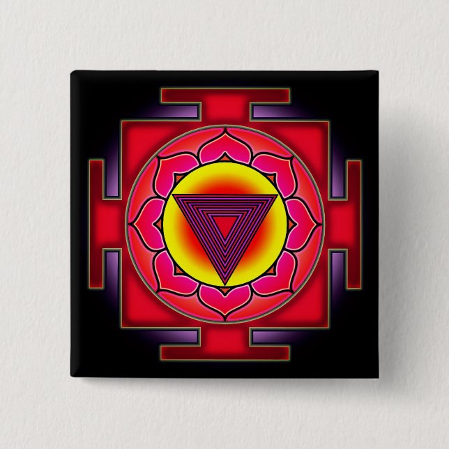 Bhairavi Yantra 15 Cm Square Badge (Front)