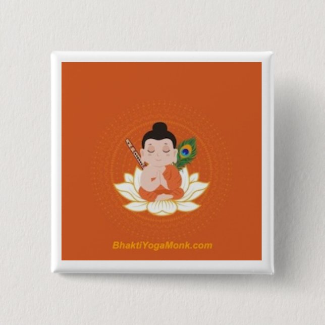BhaktiYogaMonk Square Button (Front)