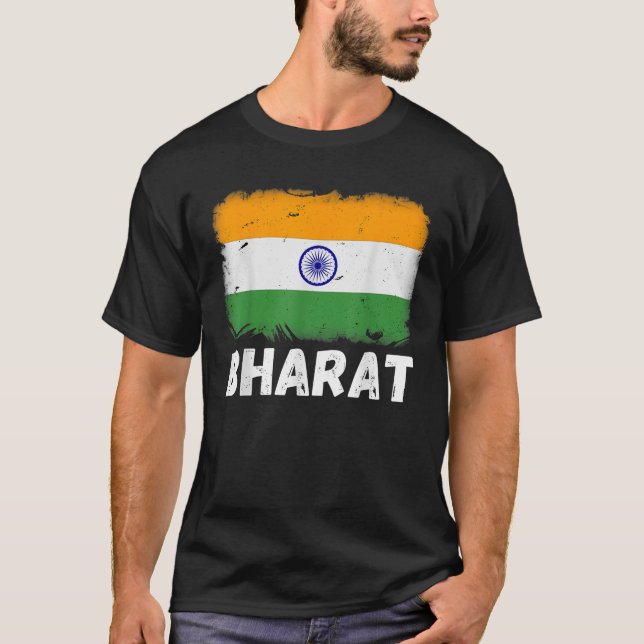 Bharat Independence August 15 India Flag Patriotic T-Shirt (Front)
