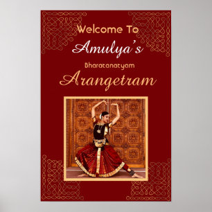 Bharatanatyam Arangetram welcome sign, personalise Poster