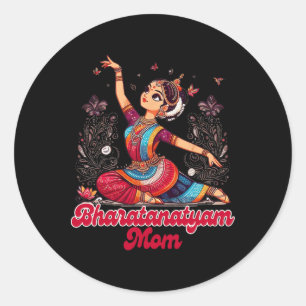 Bharatanatyam Dancing Dancer Indian Bharatanatyam Classic Round Sticker