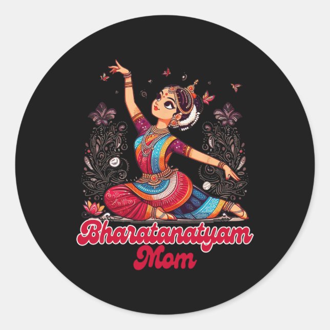 Bharatanatyam Dancing Dancer Indian Bharatanatyam  Classic Round Sticker (Front)