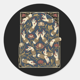 Bharatanatyam Kathak And Odissi Indian Clical Danc Classic Round Sticker