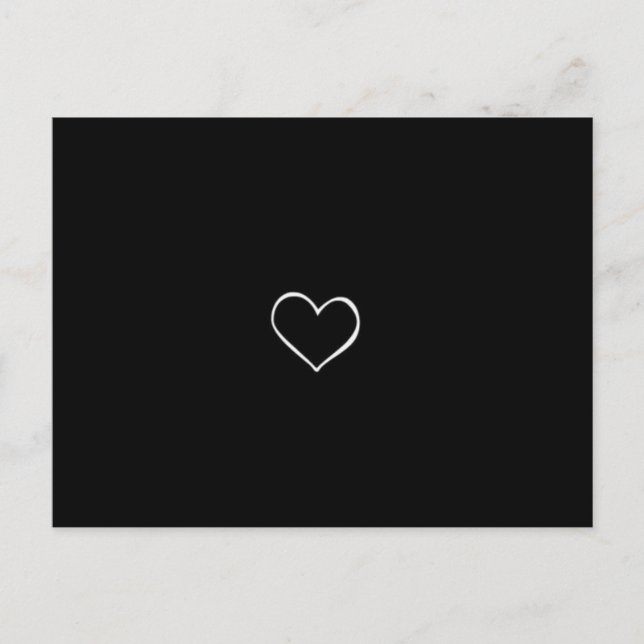BHBL black background white heart classic love fli Postcard (Front)