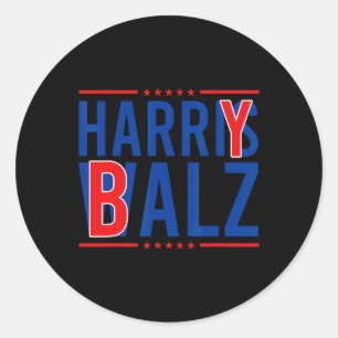 Bheimer 2024 Funny Kamala Harris W Democrat Politi Classic Round Sticker