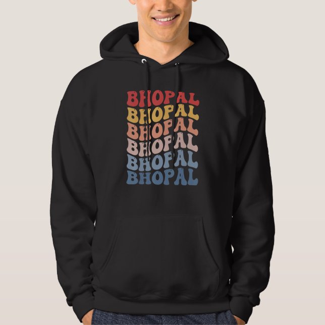 Bhopal City Groovy Retro Hoodie (Front)
