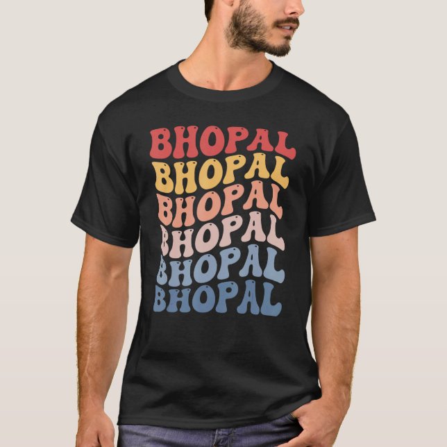Bhopal City Groovy Retro T-Shirt (Front)